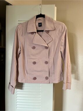 GAP Double-Breasted Peacoat in Blush Pink
